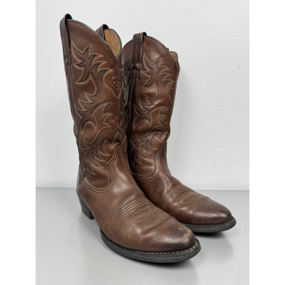 Ariat Cowboy Boots Mens‎ 8.5 D Brown Leather Heritage Wester Work Rodeo Ranch